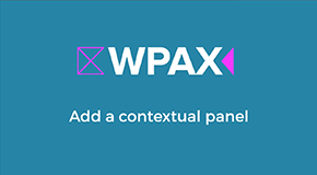 WPAX, manage contextual panel in WordPress mockup