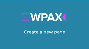 WPAX, Create a new page in WordPress mockup